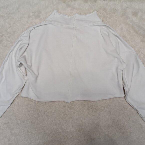 Free People Movement Women's White Pullover Cowl Neck Sweat Shirt Size M - Picture 3 of 8